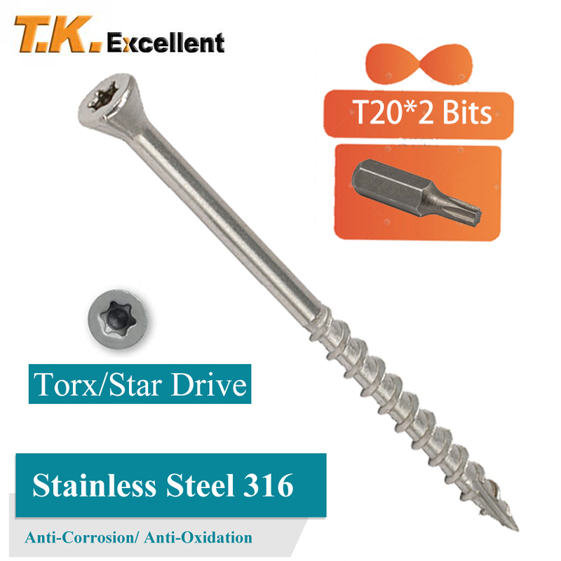 Deck Screw Stainless - Sekrup kayu Torx baja tahan karat,