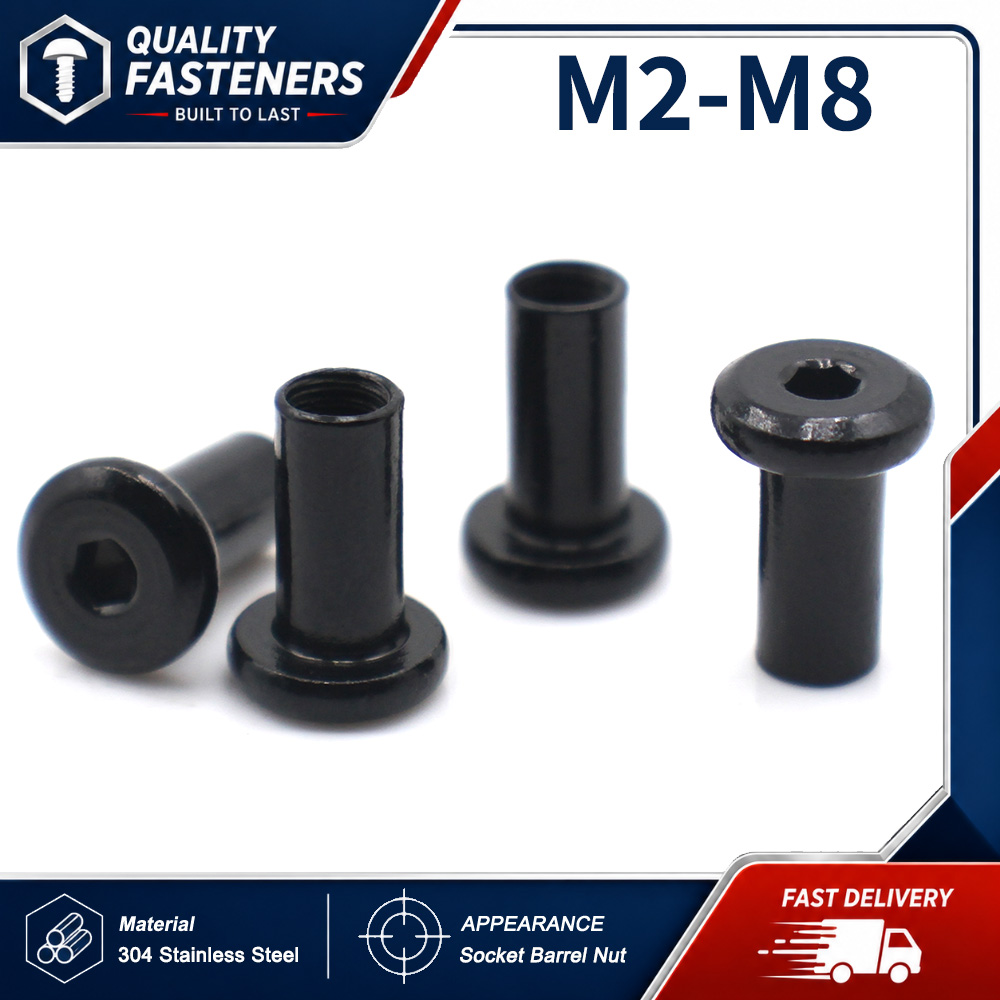Deck Screw Stainless - 2~5 buah Mur Barel Soket Hex