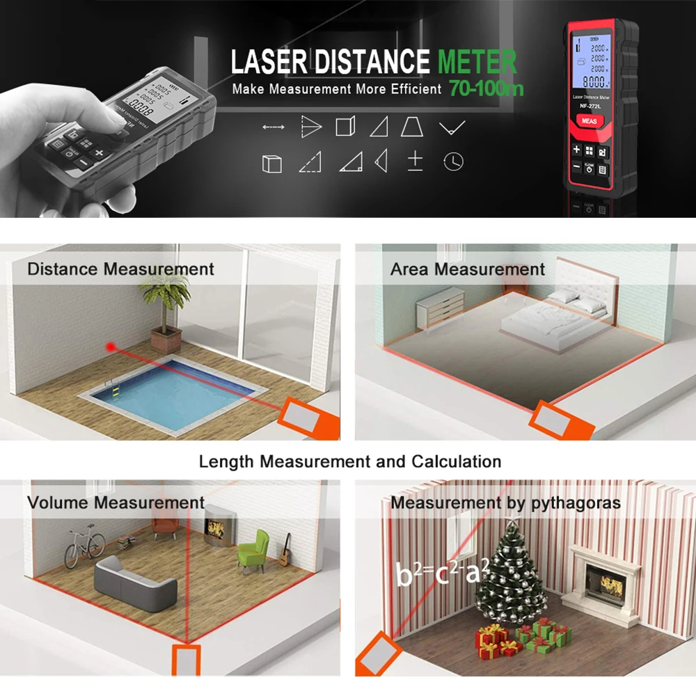 Noyafa NF-271 pengukur jarak L - Home Improvement Warehouse ulasan dan harga